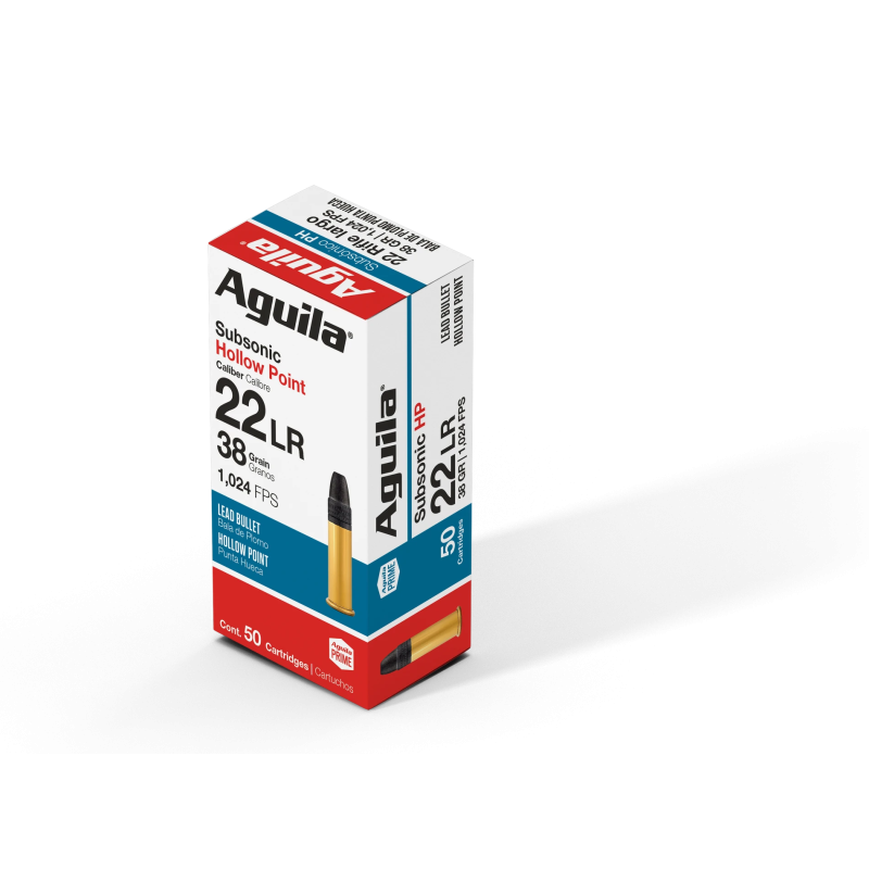 Munitions 22 lr subsonique aguila hp 38 grains Munitions 22 lr subsonique aguila hp 38 grains