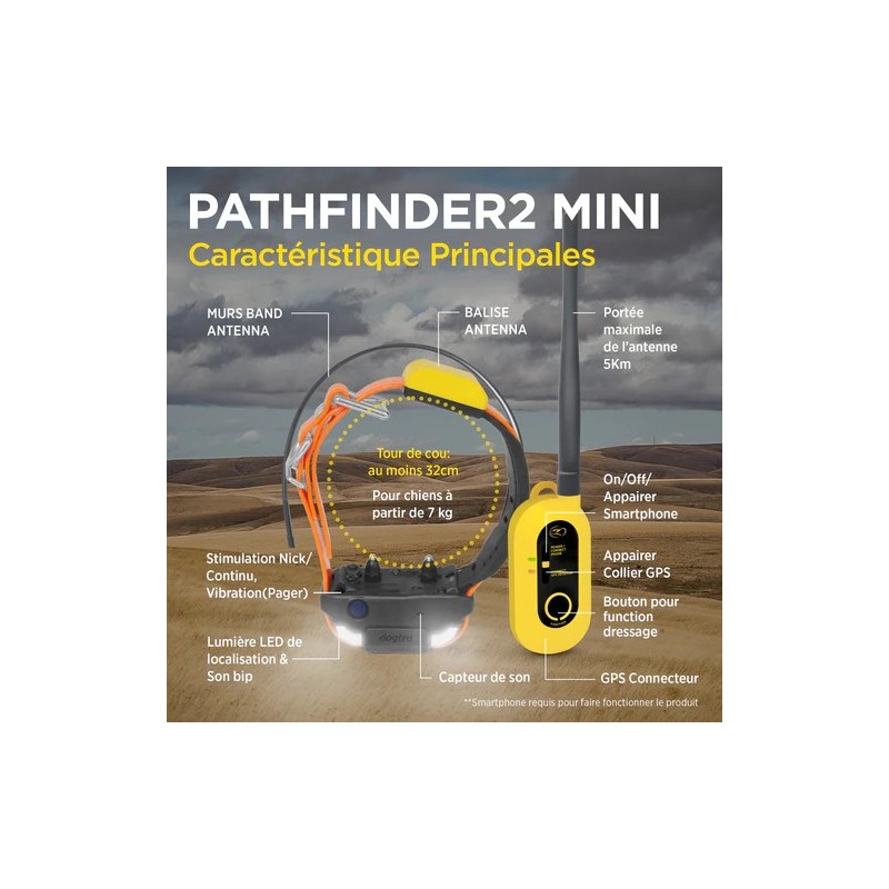 Pack ensemble complet collier Gps dogtra pathfinder 2 mini dressage livraison offerte !