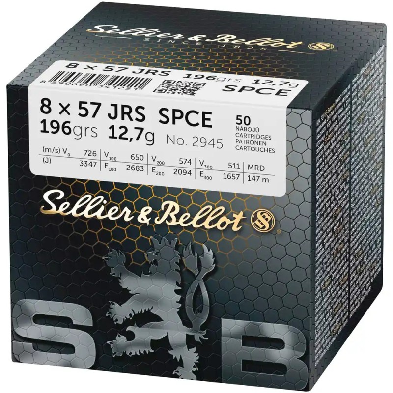 Balle sellier bellot 8x57 jrs spce 12,7g/196 grs (boite de 50 munitions)