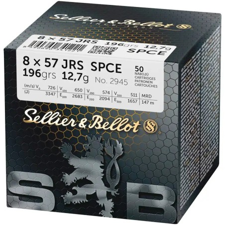 Balle sellier bellot 8x57 jrs spce 12,7g/196 grs (boite de 50 munitions)